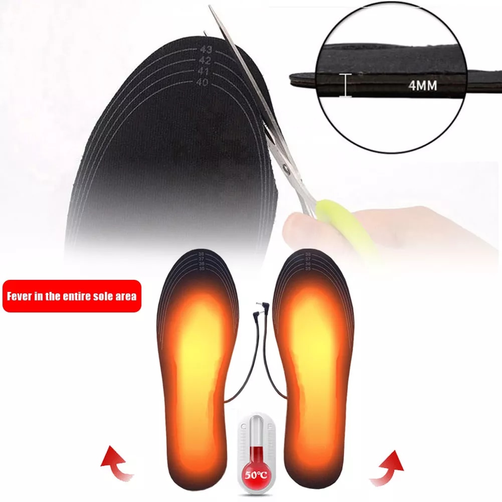 따뜻한 겨울 스포츠용 USB 발열 신발 35-46 사이즈, 편안한 실내 야외용 온열 매트